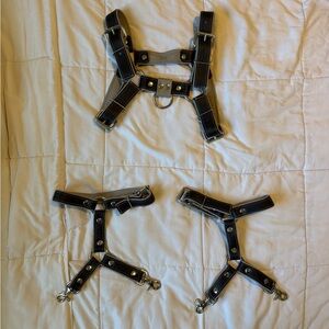 Mr. S Leather Black Leather Harness Set